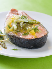Steamed salmon