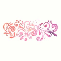 Floral design element. Watercolor pattern.