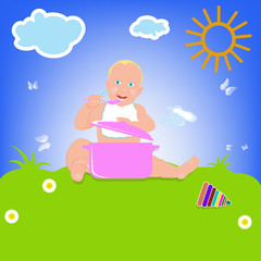 Obraz na płótnie Canvas Zdrowe żywienie dla baby.Abstract background.Vector