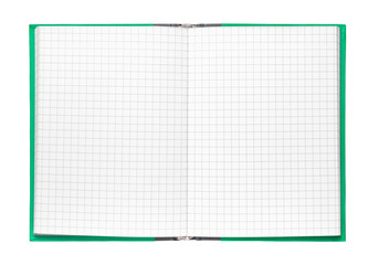 Blank open checked paper book