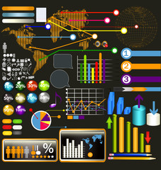 Obraz premium Collection of web and infographic elements, diagrams, symbols an