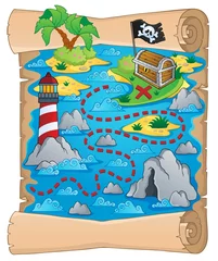 Cercles muraux Pour enfants Image thème carte au trésor 5
