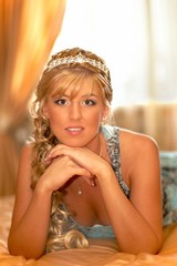 Beaty in bedroom - portrait