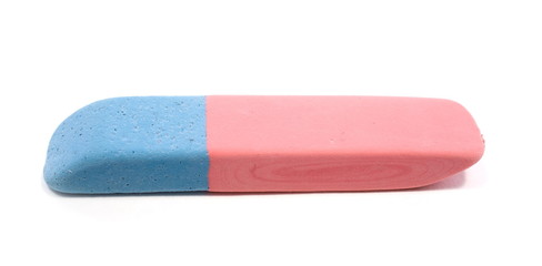 close up of an eraser on white background with clipping path