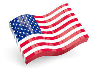 Obraz premium 3d flag of united states of america isolated on white
