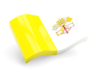 3d flag of vatican city isolated on white