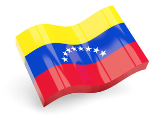 3d flag of venezuela isolated on white