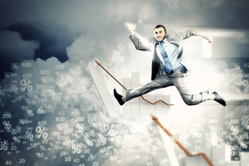 Image of jumping businessman