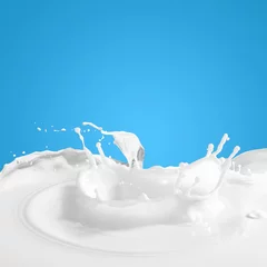 Behang Milkshake Melk splash gieten