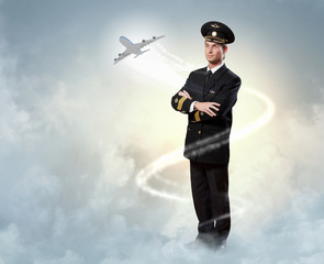 Naklejka premium Image of male pilot