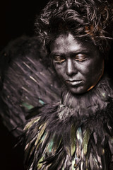 close up portrait of harpy - mystical creature