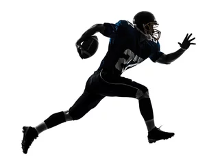 Foto op Aluminium american football player man running  silhouette © snaptitude