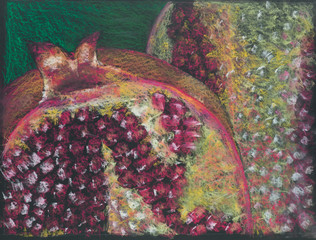hand drawn illustration of a pomegranate - 50338458