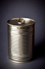 Tin Can on dark grey background