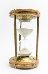 Hourglass on white background