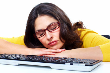 Business woman with laptop, computer.