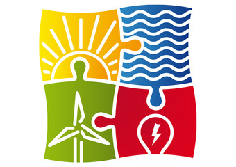 Sign of various ways to produce energy