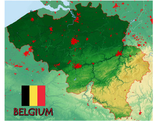 Belgium Europe national emblem map symbol motto