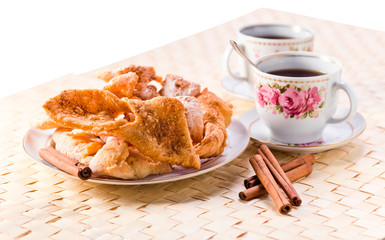 pastry with sugar and cinnamon