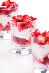 Three Glasses Of Strawberries And Cream