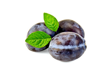 Plum purple with leaves