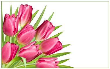 Gift frame with pink tulips