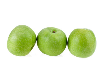 fresh green apple on white background