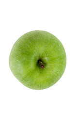 fresh green apple on white background