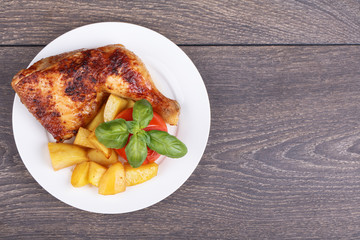 Roasted chicken legs