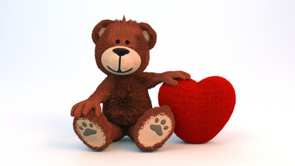 Teddybär mit Plüschherz