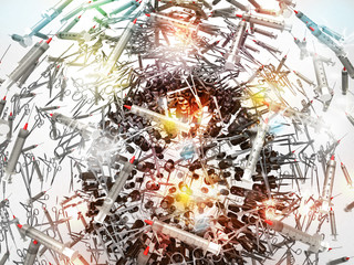 ipendenza Droghe, eroina, siringa, siringhe