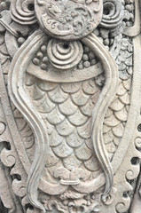 Closed up texture on stutue in wat pho