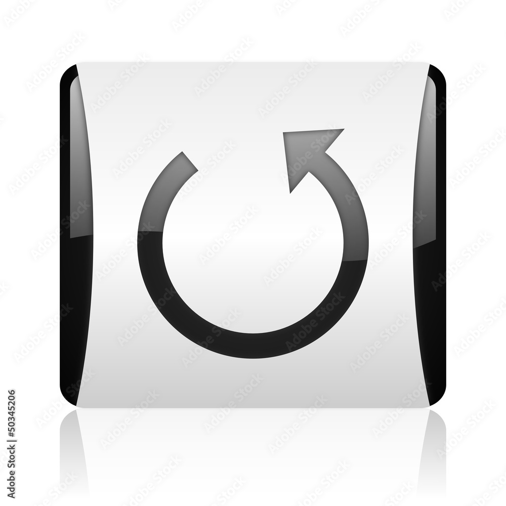 Poster rotate black and white square web glossy icon