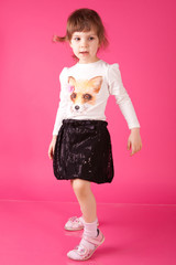 girl on pink background