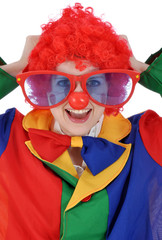 Clown mit übergroßer Brille