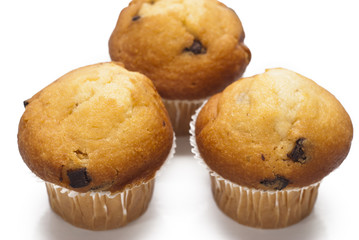 chocolate muffin isolated