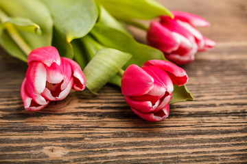 Obraz na płótnie Canvas Bouquet of red tulips