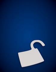 White Unsafe symbol in a blue background