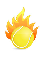 Tennis Ball in fire