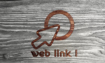 Classy weblink symbol in a wooden background