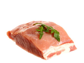 Raw meat isolated on white background