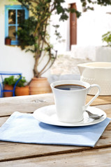 Obraz na płótnie Canvas coffee served at a Greek island