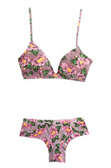 Pink flowers and stars pattern bikini