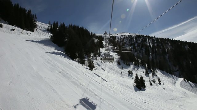 The chair lift and rope tow systems of Zel am see, Austria