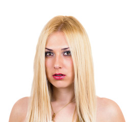 Naklejka premium Beautiful blonde staring at the camera