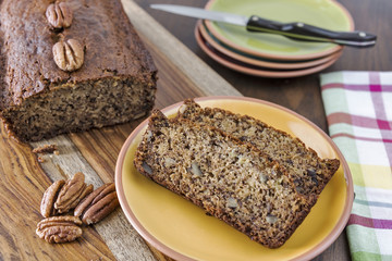 Banana Nut Bread with pecans