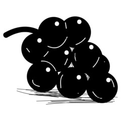 Silhouette pictogram of shiny grapes