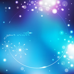 Winter blue background with snowflakes. Vector illustration. - 50355465