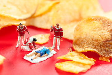 Food poisoning. Harmful/ junk food concept