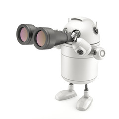 Robot with binocular. Searching concept